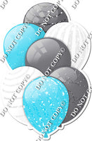 Silver, Baby Blue, & White Balloons - Sparkle Accents