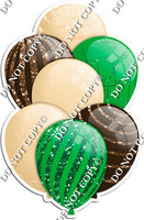 Champagne, Green, & Chocolate Balloons - Sparkle Accents