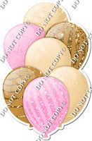 Champagne, Baby Pink, & Gold Balloons - Sparkle Accents