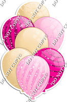 Champagne, Baby Pink, & Hot Pink Balloons - Sparkle Accents