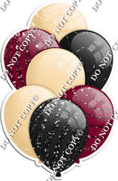 Champagne, Black, & Burgundy Balloons - Sparkle Accents