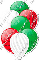 Green, White, & Red Balloons - Sparkle Accents