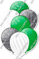 Green, White, & Silver Balloons - Sparkle Accents