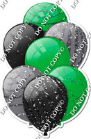 Green, Black, & Silver Balloons - Sparkle Accents