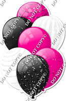 White, Black, & Hot Pink Balloons - Sparkle Accents