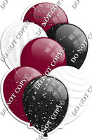 Burgundy, Black, & White Balloons - Sparkle Accents