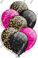 Gold Leopard, Black, & Hot Pink Balloons - Sparkle Accents