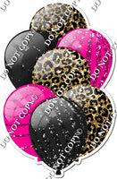 Gold Leopard, Black, & Hot Pink Balloons - Sparkle Accents