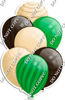 Champagne, Green, & Chocolate Balloons - Flat Accents