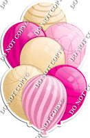 Champagne, Baby Pink, & Hot Pink Balloons - Flat Accents