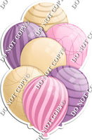 Champagne, Baby Pink, & Lavender Balloons - Flat Accents