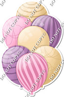 Champagne, Baby Pink, & Lavender Balloons - Flat Accents