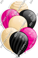 Champagne, Black, & Hot Pink Balloons - Flat Accents