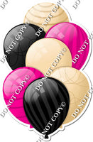 Champagne, Black, & Hot Pink Balloons - Flat Accents