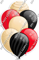 Champagne, Black, & Red Balloons - Flat Accents