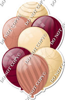 Champagne, Rose Gold, & Burgundy Balloons - Flat Accents