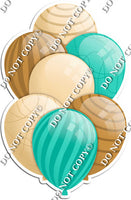 Champagne, Gold, & Mint Balloons - Flat Accents