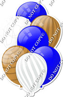 Blue, White, & Gold Balloons - Flat Accents