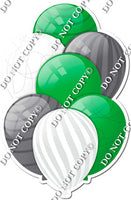 Green, White, & Silver Balloons - Flat Accents