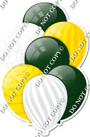 Hunter Green, White, & Yellow Balloons - Flat Accents