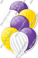 Purple, White, & Yellow Balloons - Flat Accents