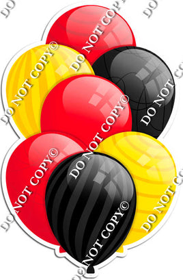 Red, Black, & Yellow Balloons - Flat Accents