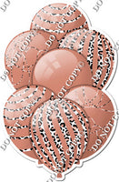 All Rose Gold Balloons - White Leopard Sparkle Accents