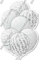 All Light Grey Balloons - Light Grey Sparkle Accents