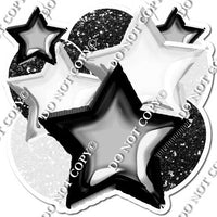 White & Black Balloon & Star Bundle