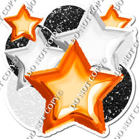 White, Black & Orange Balloon & Star Bundle