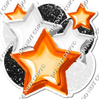 White, Black & Orange Balloon & Star Bundle