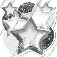 White & Silver Balloon & Star Bundle