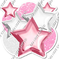 White & Baby Pink Balloon & Star Bundle