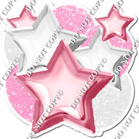 White & Baby Pink Balloon & Star Bundle