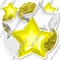 White & Yellow Balloon & Star Bundle