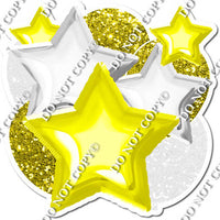 White & Yellow Balloon & Star Bundle