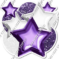 White & Purple Balloon & Star Bundle