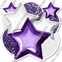 White & Purple Balloon & Star Bundle