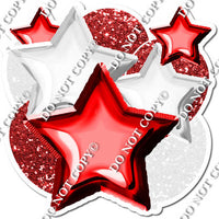 White & Red Balloon & Star Bundle