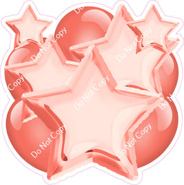Flat Coral Balloon & Star Bundle