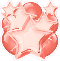 Flat Coral Balloon & Star Bundle