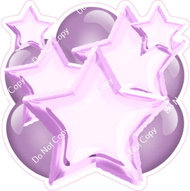 Flat Lavender Balloon & Star Bundle