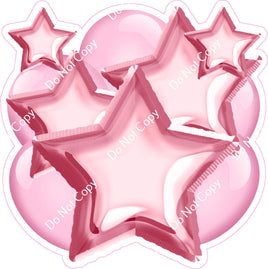 Flat Baby Pink Balloon & Star Bundle