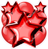 Flat Red Balloon & Star Bundle