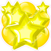 Flat Yellow Balloon & Star Bundle