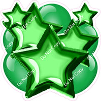 Flat Green Balloon & Star Bundle