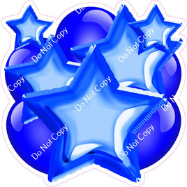 Flat Blue Balloon & Star Bundle