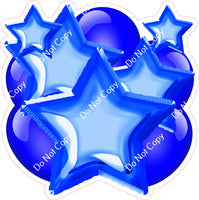 Flat Blue Balloon & Star Bundle