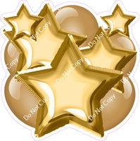 Flat Gold Balloon & Star Bundle