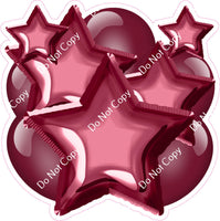 Flat Burgundy Balloon & Star Bundle